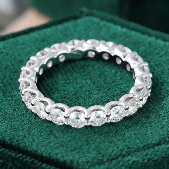 NEW Sterling Silver Full Eternity Wedding Ring - Picture 2 of 5